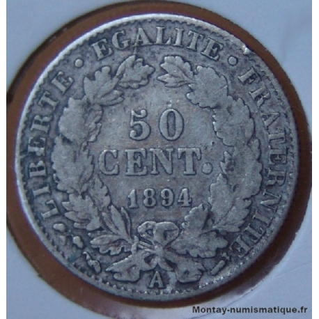 50 Centimes Cérès 1894 A Paris