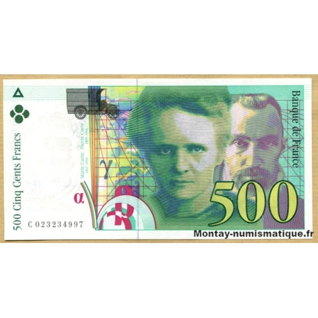 500 Francs Pierre et Marie Curie 1994 var SANS STRAP