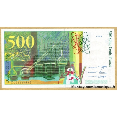 500 Francs Pierre et Marie Curie 1994 var SANS STRAP