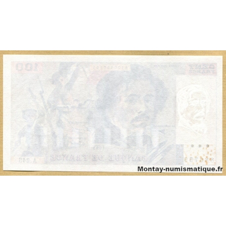 100 Francs Delacroix UNIFACE  1993 A.245 n° 880755