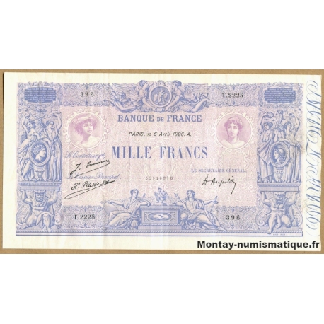1000 Francs bleu et rose 6 avril 1926 T.2225