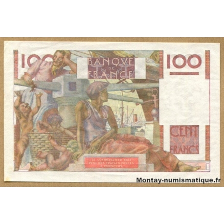 100 Francs Paysan 1-10-1953 R.558 Filigrane inversé  