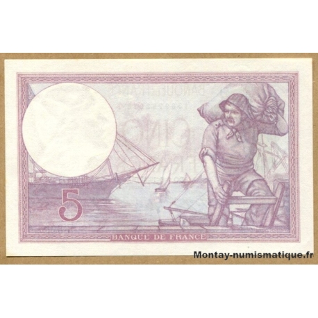 5 Francs Violet 1-6-1933 B.55592