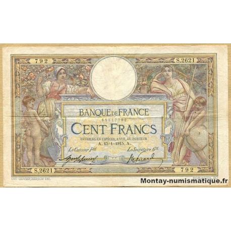 100 Francs L.O Merson 15-1-1915