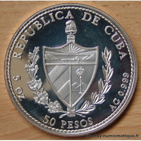 CUBA 50 Pesos 1990 Christophe Colomb, 500 ème Anniversaire