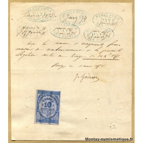 Aube (10) 50 Francs Les Riceys 1872 Emprunt Municipal Obligation