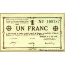 Mulhouse (68) 1 Franc 17 juin 1940 sans série petite signature, sans armoiries.
