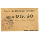 Montaigu (83) Bon de 50 centimes 1916