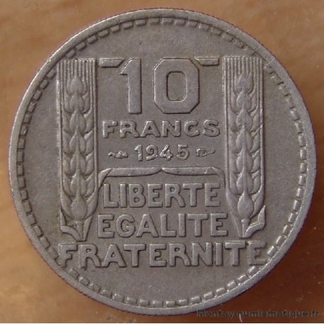 10 Francs Turin 1945 Rameaux courts