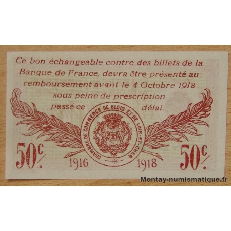 Blois (41) 50 centimes 03 octobre 1916 ANNULE
