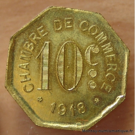 Rouen - 10 Centimes 1918 essai laiton Chambre de Commerce