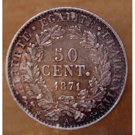 50 Centimes Cérès 1871 A Paris