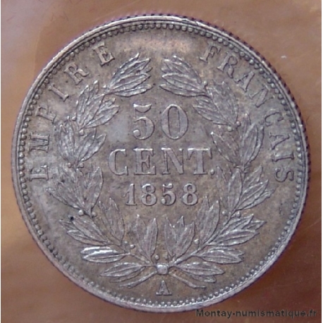 50 Cent. Napoléon III tête nue 1858 A Paris