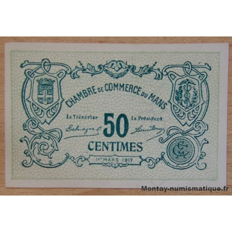 Le Mans (72) SPÉCIMEN 50 centimes 1917 Chambre de Commerce