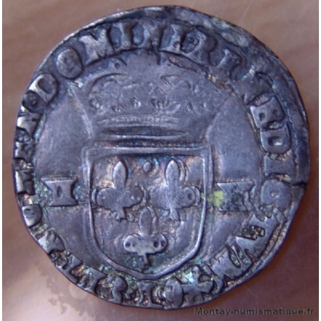 Henri IV - Quart d'écu 1610 L Bayonne Croix feuillue de face 
