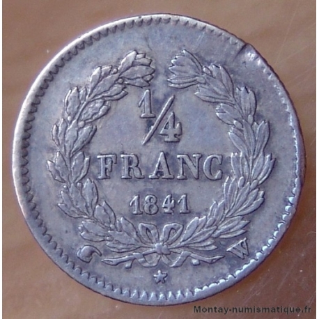 1/4 de Franc Louis Philippe 1841 W Lille