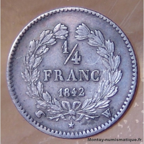 1/4 de Franc Louis Philippe 1842 W Lille
