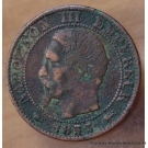 5 Centimes Napoléon III 1853 D Lyon , tête nue . 