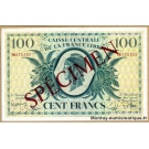 100 Francs SPECIMEN Caisse centrale France Libre 1941