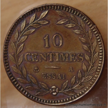 ESSAI 10 Centimes Charles X ND Paris cuivre