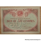 Nantes (44) 50 centimes  remb le 31 décembre 1922 Série O