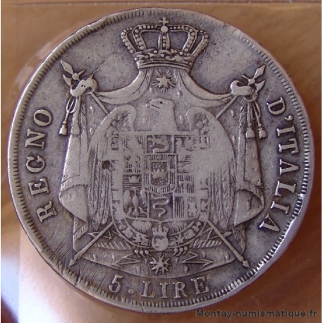 Royaume d'Italie Napoléon Ier  5 Lire 1813 B Bologne