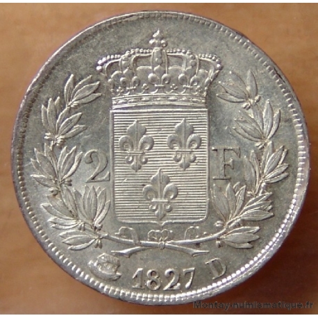 2 Francs Charles X  1827 D Lyon