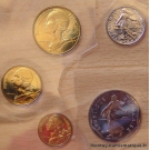 Lot de 5 pièces de 1996 - 5Ct, 10ct , 20ct,1/2 francs, 2 francs de série BU 