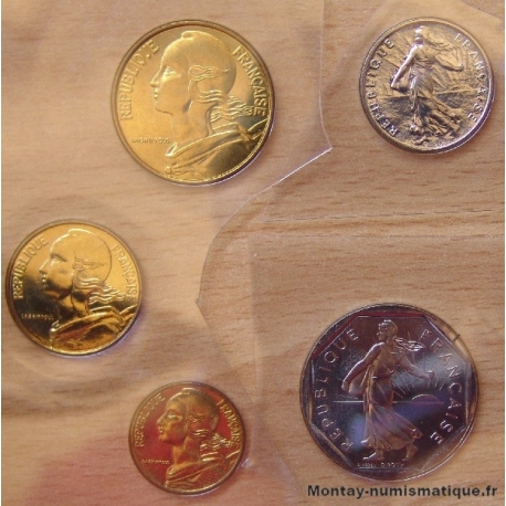 Lot de 5 pièces de 1996 - 5Ct, 10ct , 20ct,1/2 francs, 2 francs de série BU 