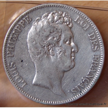 5 Francs Louis Philippe 1830  A sans le I  tranche en creux 