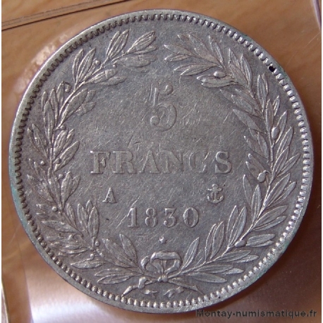 5 Francs Louis Philippe 1830  A sans le I  tranche en creux 