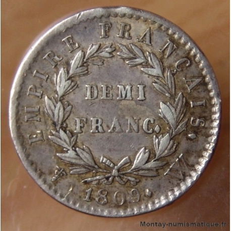 Napoléon Ier Demi-Franc 1809 W Lille 