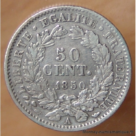 50 Centimes Cérès 1850 A Paris