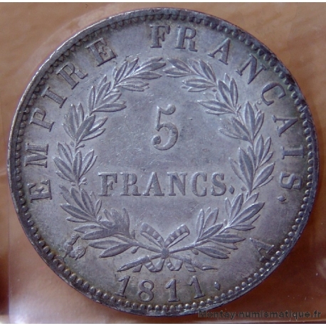 5 Francs Napoléon I 1811 A Paris (date espacée)