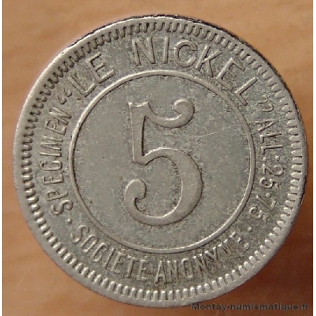 Nouvelle-Calédonie 5 Centimes 1881 - Société anonyme "Le Nickel"