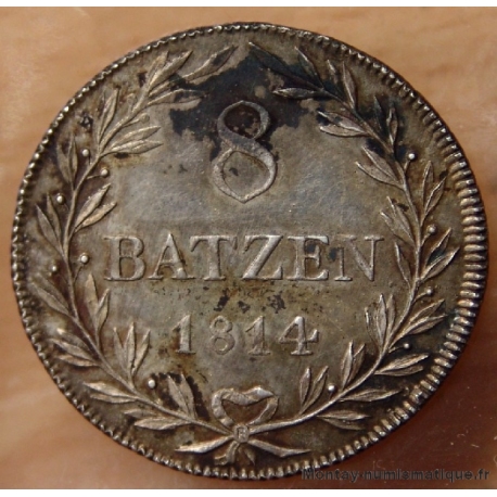 Suisse - Canton de Zurich 8 Batzen 1814 