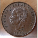 Cambodge 10 centimes  1860 Norodom I variante de coin avers