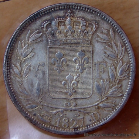 5 Francs Charles X 1827 D Lyon