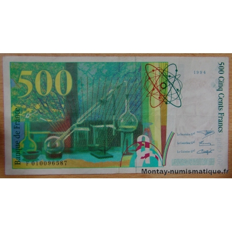500 Francs Pierre et Marie Curie 1994   F 010096587