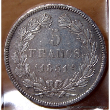 5 Francs Louis Philippe laurée 1831 A Paris