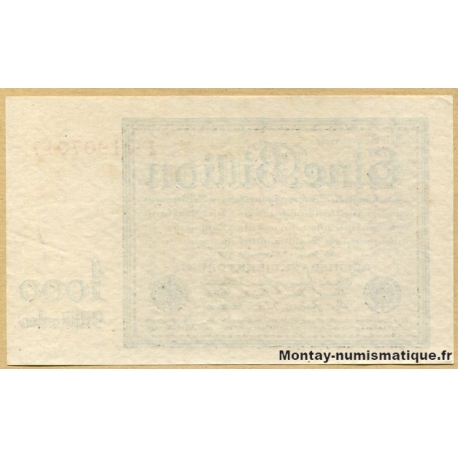 Allemagne - 1 billion de de Mark  5 novembre 1923  - Reichsbanknote  
