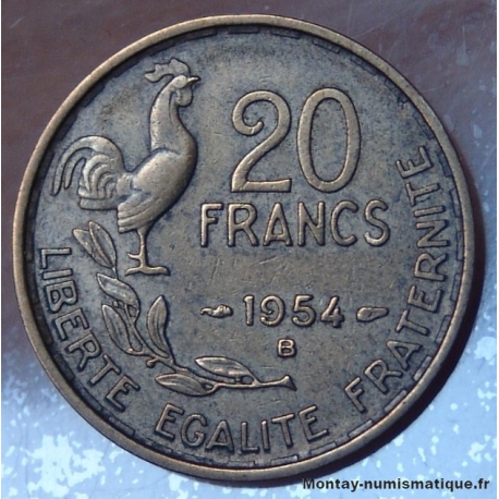 20 Francs G.Guiraud 1954 B Beaumont-Le-Roger