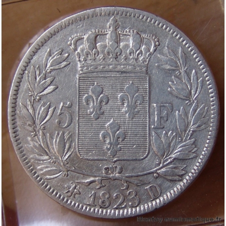 5 Francs Louis XVIII 1823 D Lyon 