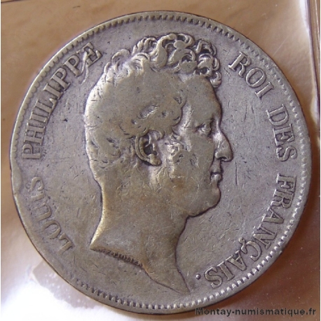 5 Francs Louis Philippe sans le I 1830 D Lyon
