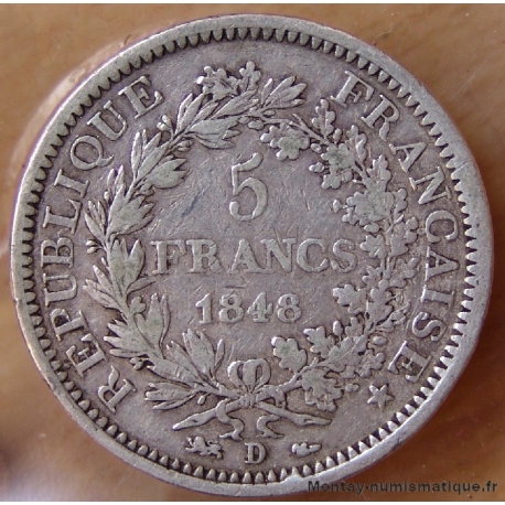 5 Francs Hercule 1848 D Lyon