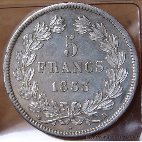 5 Francs Louis Philippe 1833 D Lyon