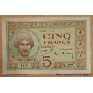 Madagascar - 5 Francs ND (1937) 