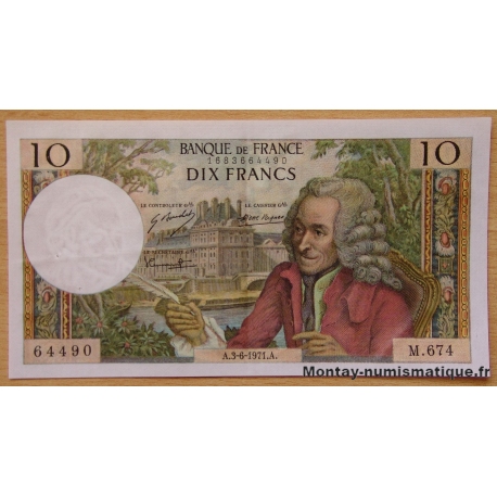 10 Francs Voltaire 3-6-1971 M.674