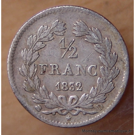 Louis-Philippe I er  - 1/2 Franc 1832 D Lyon. 