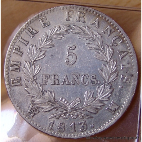 5 Francs Napoléon I 1813 MA Marseille fauté  